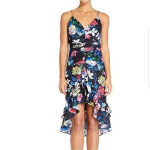 Aidan Mattox floral burnout dress midi hi lol sz 8